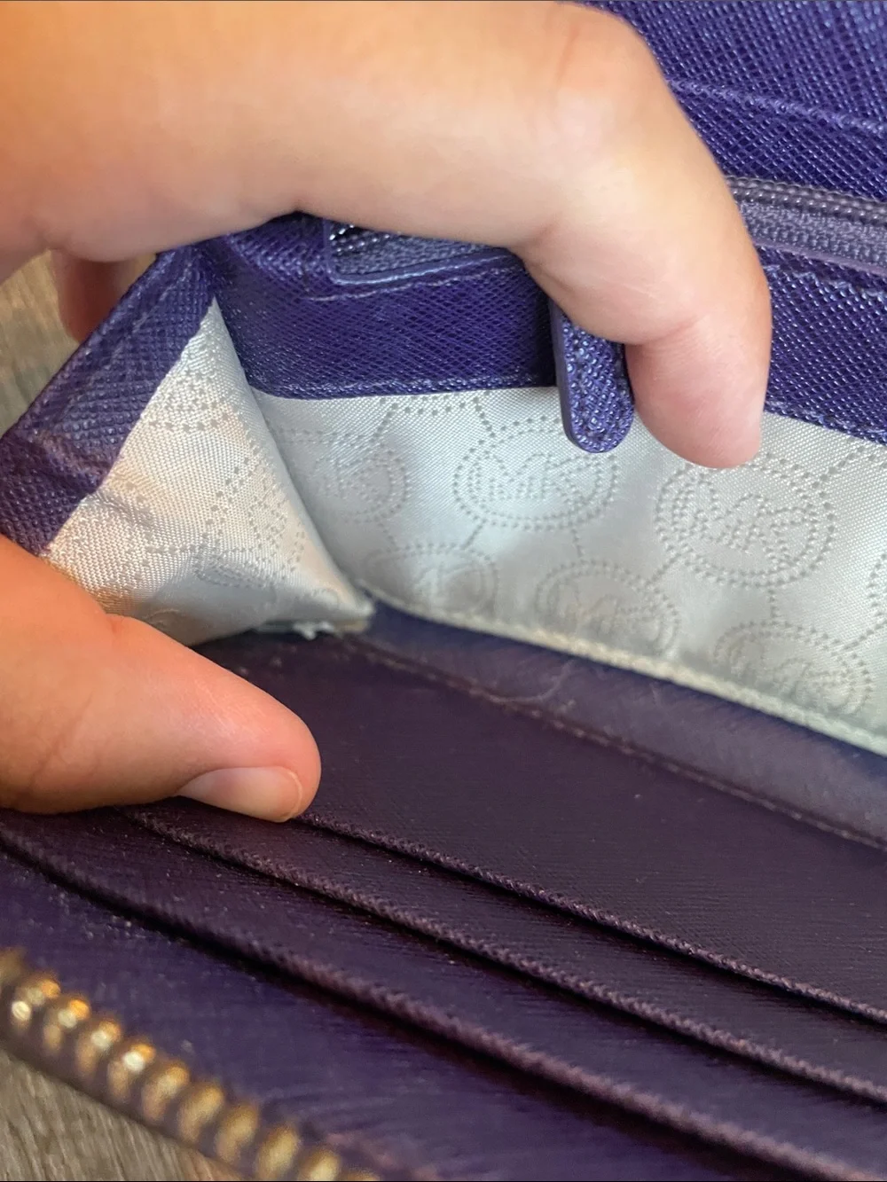 Michael Kors Deep Purple Zip Wallet